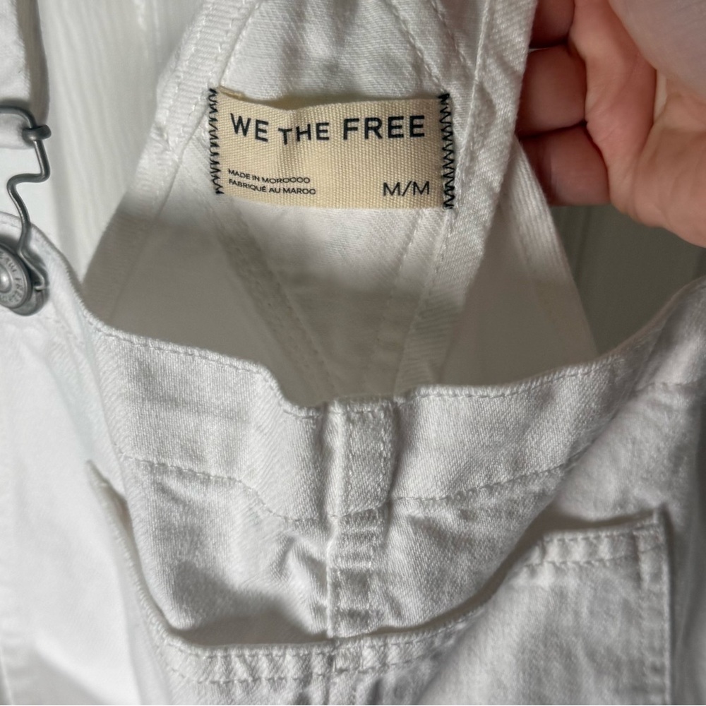 Free People Ziggy Denim Shortalls in Optic White M NEW - Picture 5 of 8